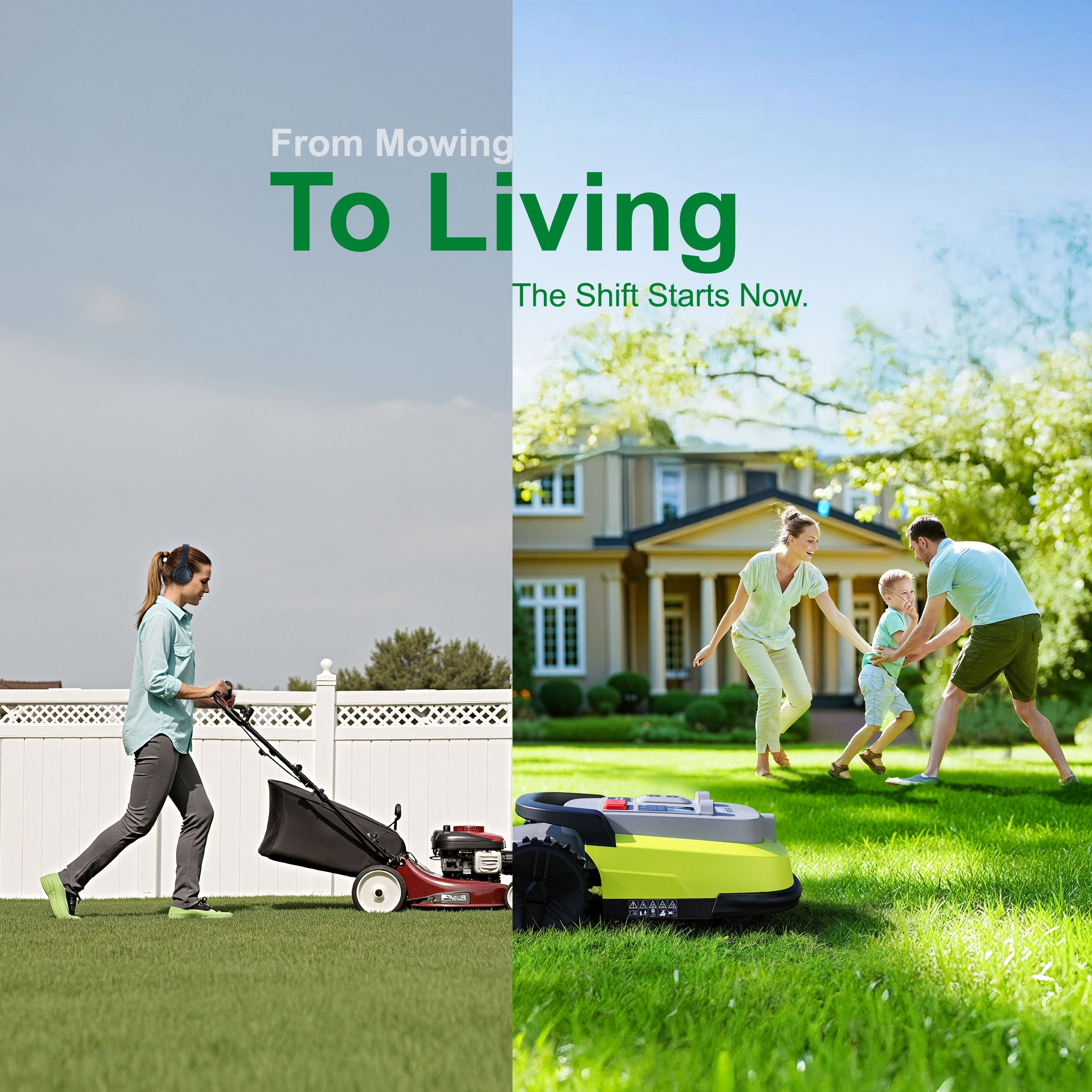 M10 Robot Mower Bundle Two Reference Stations | Automatic Front/Back Yard Mowing